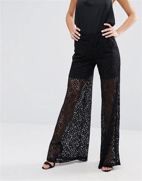 mango lace pants|mango wide leg pants.